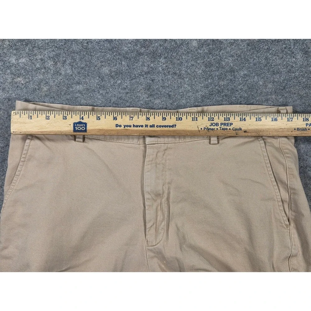 Peter Millar Mens Khaki Tan Pima Cotton Stretch Chino Pants Size 35 Straight Leg